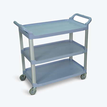 LUXOR Large 3 Shelf Gray Serving Cart SC13-G
